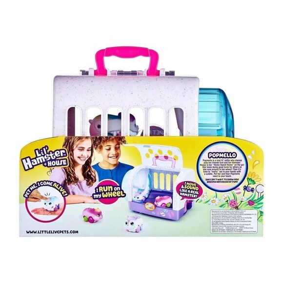Little Live Pets Lil Hamster House Playset On The Go Pet Carrier Popmello Wheel - Picture 2 of 7
